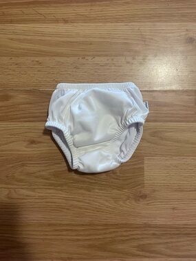 White Baby Diaper Swim Cover - Soft Elastic Waist